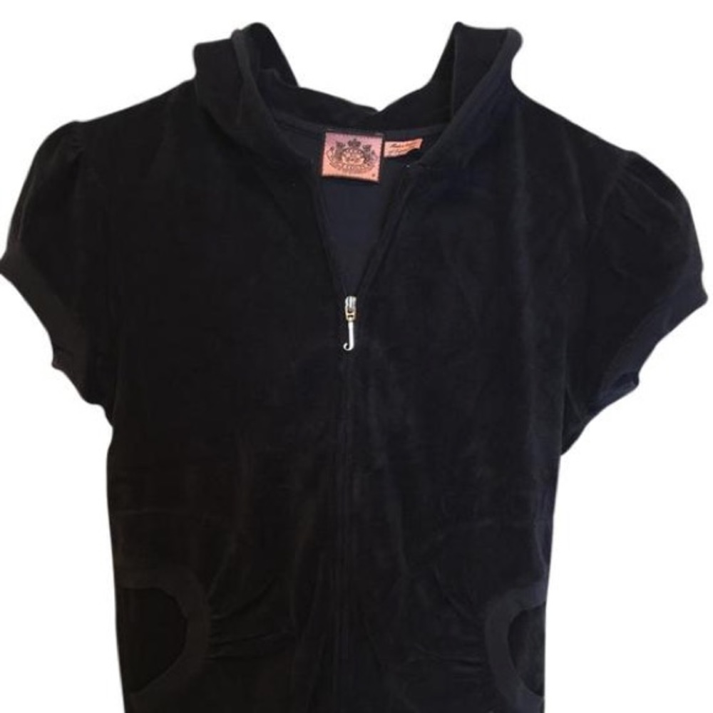 Juicy Couture Terry Black Short Sleeve Hoodie